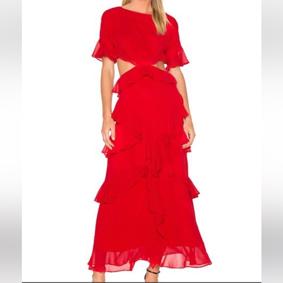 Red Marissa Maxi Ruffle Revolve x Fame & Partners! Valentine’s Day in stunner! - Picture 8 of 11
